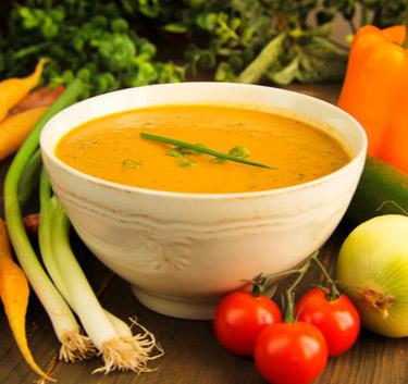 Soupe aux légumes poêlés Magimix.